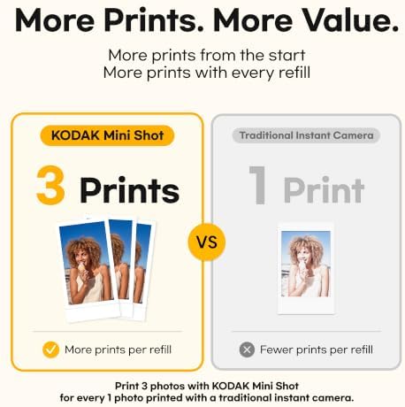 KODAK Mini Shot 2 Retro 2x3 Instant Camera, Photo Printer, 38 Sheet, Yellow - Image 3