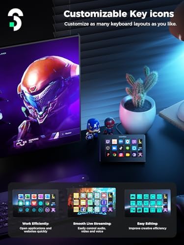 Stream Controller - SOOMFON Studio Control Deck with 15 Macro Keys & Dashboard, Customizable LCD Buttons to Trigger Actions in OBS, Twitch, YouTube, Perfect for Live Streaming Video Editing - Image 7