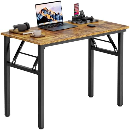 Need Office Computer Desk 35.8 Inch Sturdy Folding Laptop Table Retro by Need
