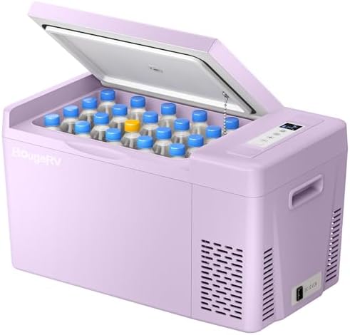 BougeRV 12v refrigerator 23 Quart, -8℉~50℉ Portable Freezer for Car, Purple by BougeRV