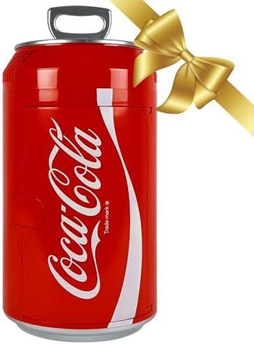 Koolatron Coca-Cola Portable 8 Can Thermoelectric Mini Fridge 5.4 L/ 5.7 Quarts Capacity, 12V DC/110V AC Cooler for home, cabin, beer, beverages, snacks, skincare, cosmetics, medication, Red CC06 by Koolatron