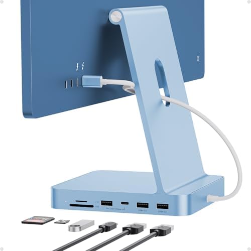 USB C HUB for iMac 24 inch M1/M3/M4 with M.2 NVMe 4TB SSD Enclosure by PULWTOP