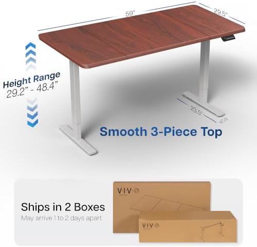 VIVO Dark Walnut 60 x 30 in Standing Desk, DESK-KIT-1G6D-30 - Image 4