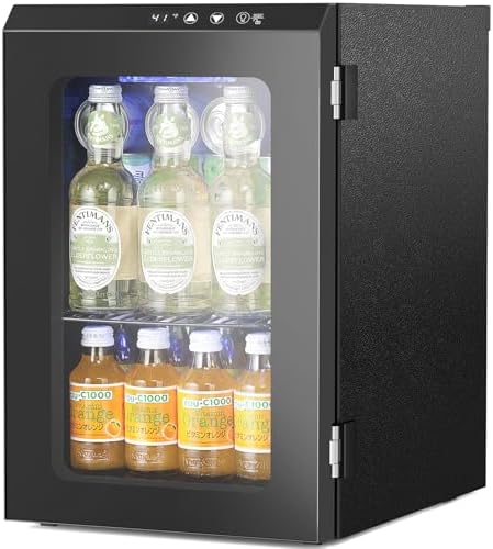 Antarctic Star 18L Mini Fridge Cooler 24Can, Beverage Refrigerator with Quiet Compressor, LED Light,Freestanding Small Fridge with Electronic Temperature Control for Home and Bar(40-61 ℉) by AntarcticStar