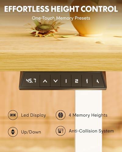 FLEXISPOT EN1 60"x24" One-Piece Standing Desk, Maple - Image 6