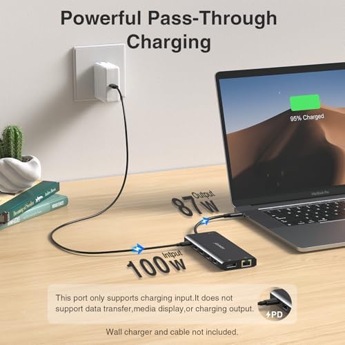 USB C Docking Station 3 Monitors USBC Hub Laptop Dual Monitor Multi Adapter - Image 5