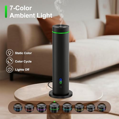Waterless Diffuser, 1000 Sq.Ft Coverage, Essential Oil Diffuser– Plug-in Only, Remote Control, Adjustable Mist Mode, Mood Lights Aromatherapy Diffuser for Home, Large Room, Office, Hotel, Black - Image 5
