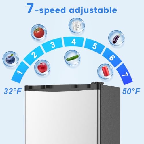 Electactic 1.6 Cu.ft Mini Fridge – Compact Reversible Door Refrigerator with Adjustable Thermostat, Ultra-Quiet Operation, Ideal for Office, Dorm, Bedroom, Apartment (Silver) - Image 4