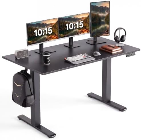 Claiks 55 x 24 Inch Black Electric Standing Desk by CLAIKS
