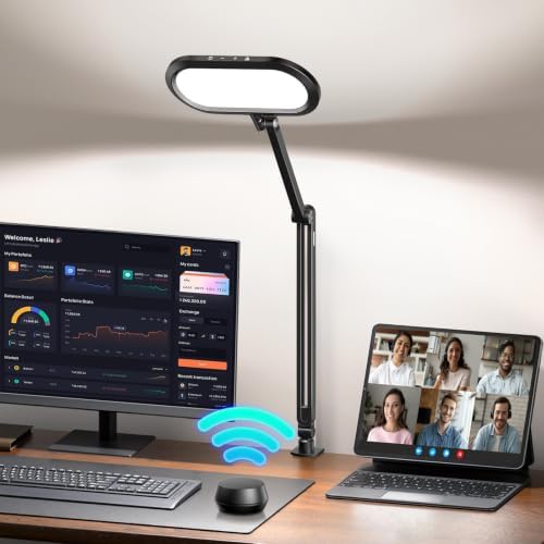 LitONES Dual-Side LED Desk Lamp with Clamp, Soft Light with Stepless Remote by LitONES