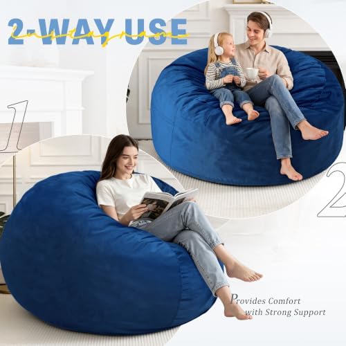 6FT Giant Bean Bag Chairs for Adults,Beanbag with Washable Cover - Image 3