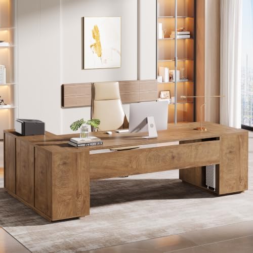 Tribesigns 85.8-Inch L-Shaped Executive Desk, Extra Large Home Office Desk by Tribesigns