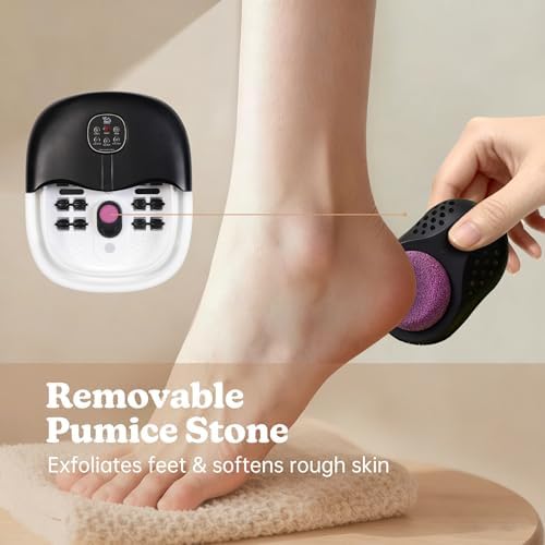Collapsible Foot Spa Bath Massager with Heat Bubbles and Vibration Massage and Jets, 16oz Tea Tree Oil Foot Soak with Epsom Salt, Foot Bath Basin with Red Light & Remote - Black - Image 6