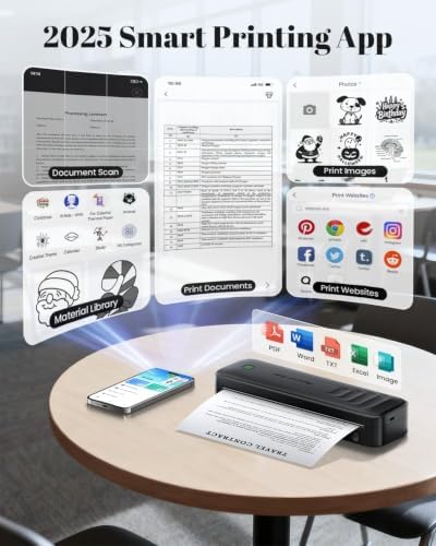 Portable Printers Wireless for Travel with Case & 4 Rolls Thermal Paper - Image 6