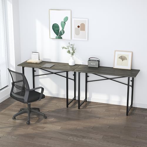 Lutown-Teen 47 inch Folding Desk No Assembly Required, Black Oak - Image 6