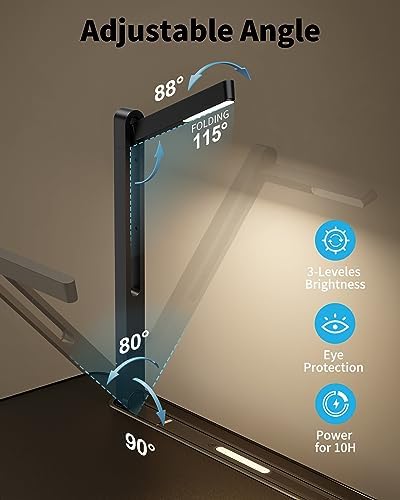 Laptop Table with LED Desk Light, SAIJI Laptop Stand for Bed - Image 2