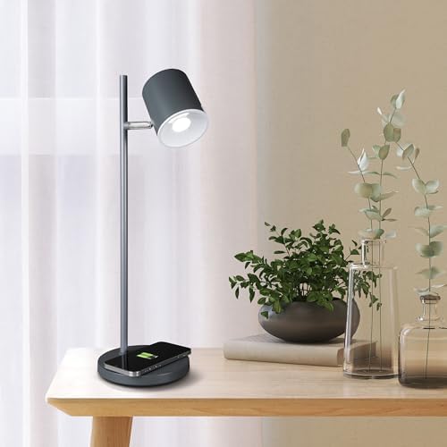 OttLite Good Housekeeping Modern LED Desk Lamp, Wireless Charging, Grey - Image 7
