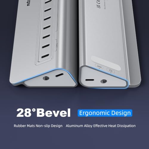 Powered USB Hub 10Gbps, intpw 15-Port USB 3.2/USB C Hub (6 x USB-A 3.2 + 7 x USB-C 3.2 10Gbps +2 x PD 45W Fast Charging Ports), 3Ft Cable, Aluminum USB Hub for PC/Laptop/iPhone 17/16/MacBook Neo - Image 5