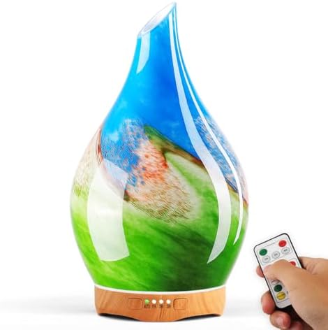 Porseme 280ml Remote Essential Oil Diffuser 3D Glass Ultrasonic Mist 7H by Porseme