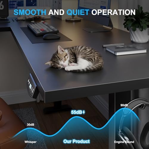 Korfile 63" L Shaped Standing Desk Height Adjustable Memory Presets - Image 6