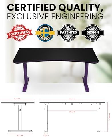 Arozzi Arena Ultrawide Curved Gaming Desk Purple - Image 4