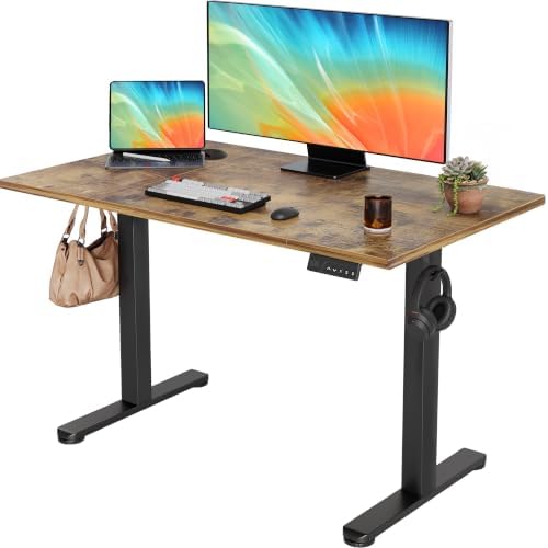 YDN 48 x 24 Inch Rustic Brown Electric Standing Desk by YDN
