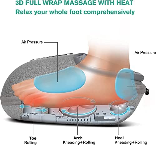 Medcursor Foot Massager with Heat Shiatsu Deep Kneading, Gray, Up to US 13" - Image 4