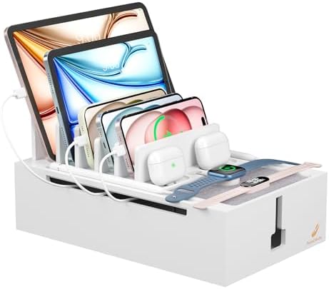 Pezin & Hulin Bamboo Charging Station-White (No USB Charger and Cables) by PezinHulin