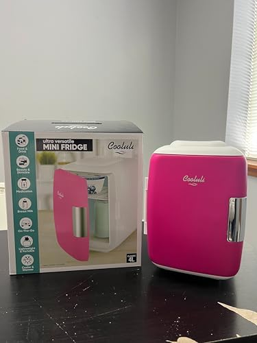 Cooluli Skincare Mini Fridge for Bedroom - Car, Office Desk & Dorm Room - Portable 4L/6 Can Electric Plug In Cooler & Warmer for Food, Drinks, Beauty & Makeup, 12v AC/DC & Exclusive USB, Fuchsia - Image 5
