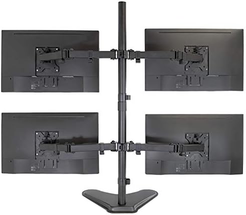 Mount-It! Quad Monitor Stand for 4 Screens up to 32", Free Standing Multi Monitor Desk Mount, Height Adjustable 34.8", 17.6 lbs Each, VESA 75x75 100x100, Steel 4 Monitor Stand, MI-2784 - Image 4