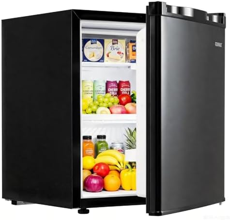 COSTWAY 1.7 Cu.Ft Mini Fridge with Compartment for Dorm Office Bedroom by COSTWAY