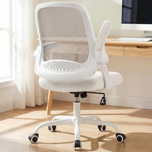 NEO CHAIR Office Computer Chair Ergonomic Mesh Back Flip-Up Arms, Ivory by NEOCHAIR
