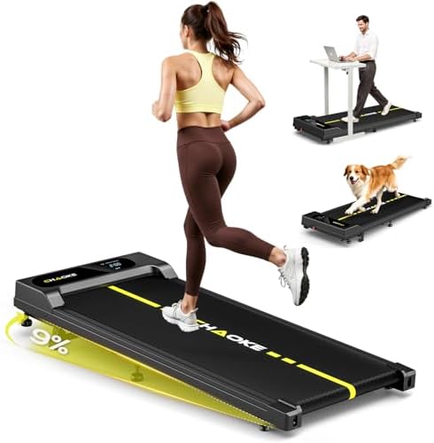 Walking Pad Treadmill for Home, Built-in Speaker, 6.2MPH Under Desk Walking Pad with 10% Incline, 2.75HP Portable Walking Pad with APP, 330LBS Capacity, Remote Control, 12 HIIT Programs by CHAOKEEXERCISEBIKE