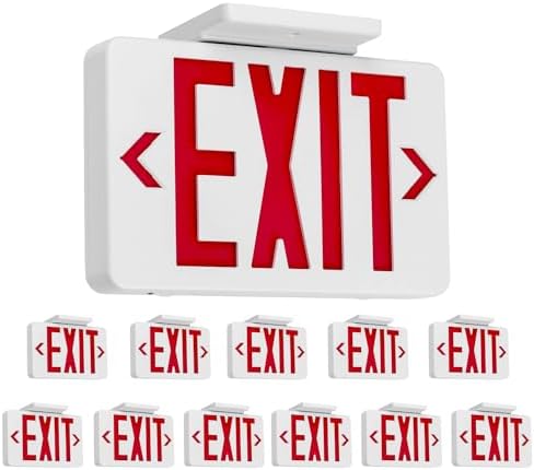 Gruenlich Emergency Exit Sign for Business, Battery Backup, 12 Pack by GRUENLICH