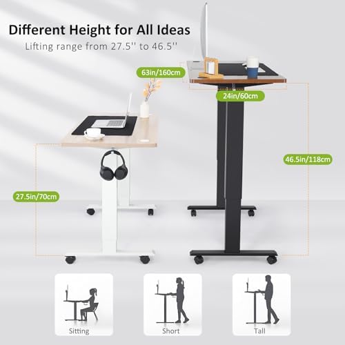 farexon 63x24 Inch Electric Standing Desk with Mouse Pad, White - Image 6
