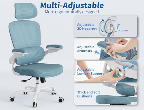 TRALT Ergonomic Office Chair Desk Chair with Adjustable Lumbar Support - Image 4