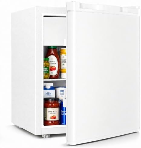 Antarctic Star Compact Refrigerator Mini Fridge with Single Reversible Door,Wire Shelf,Defrost Button, for Bedroom/Office/Dorm,1.3 Cu. Ft,White by AntarcticStar