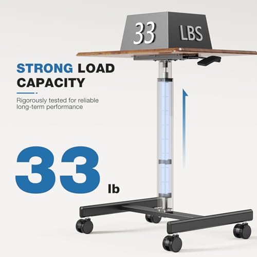 Mobile Rolling Desk, Small Standing Desk with Wheels - Image 6