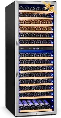 24 Inch Wine Cooler Fridge Dual Zone, Professional Large Capacity High Wine Refrigerator with Powerful Compressor, Quiet Operation and Elegant Design-KMHJ408D by Velieta-SpecialistinFridge