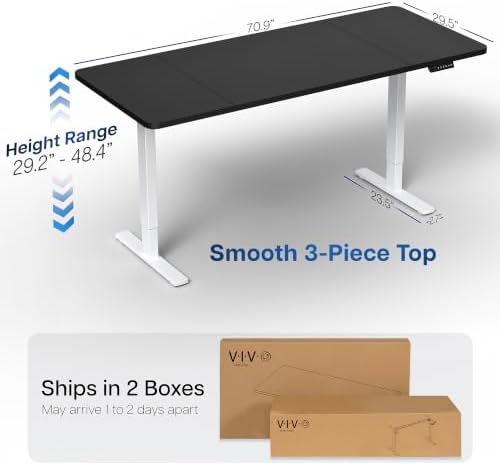 VIVO Black 71 x 30 in Standing Desk, DESK-KIT-1W7B - Image 4