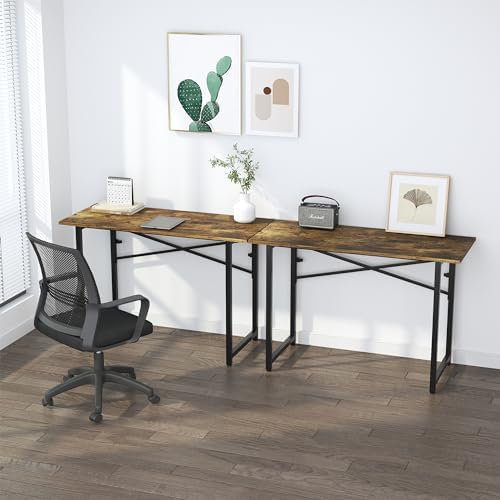 Lutown-Teen 47 inch Folding Computer Desk, Rustic Brown - Image 6