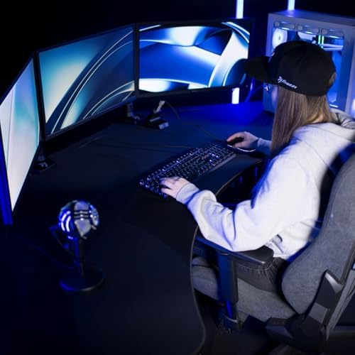Arozzi Arena Angelo Gaming Desk Gun Metal - Image 2