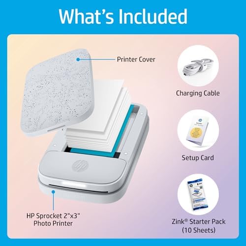 HP Sprocket Portable Photo Printer (2nd Edition) – Instantly print 2x3" sticky-backed photos from your phone – [Luna Pearl] [1AS85A] - Image 4