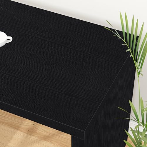HSH Black L Shaped Computer Desk, Wood Corner Desk with Storage, 55 Inch - Image 6