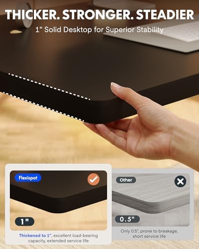 FLEXISPOT EN1 55"x28" One-Piece Standing Desk, Black - Image 3