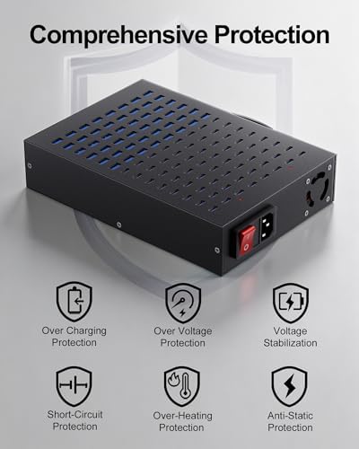 112-Port 800W USB Charging Station, USB C Charger for Multiple Devices - Image 4