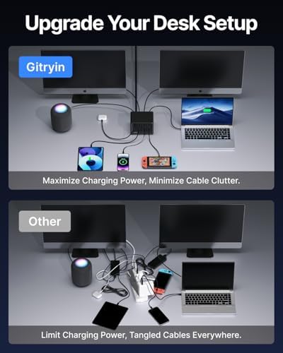 Gitryin 12-in-1 Desktop Charging Station, 160W USB Retractable GaN Charger - Image 2