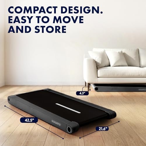 Squatz 2-in-1 Walking Pad Treadmill with Vibration Plates, Compact Under Desk Walking Pad with Remote Control, LED Display, Non-Slip Belt, Quiet 1.0HP Motor for Home or Office Workout (Black) - Image 6