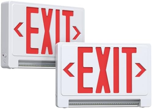 Exit Signs with Emergency Lights Battery Backup, UL Listed Double-sided Exit sign with Adjustable Light Pipe, Hardwired Compact Commercial Lighted Exit Sign, 120/277V Top/Side/Wall Mount (2 Pack) by SITISFI