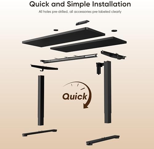 Monomi 39.4" Electric Standing Desk, Height Adjustable sit Stand up,Black - Image 5